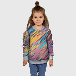 Свитшот детский Разноцветные брызги жёлтые и голубые, цвет: 3D-меланж — фото 2