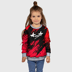 Свитшот детский Алиса рок группа краски штрихи, цвет: 3D-меланж — фото 2