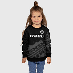 Свитшот детский Opel speed на темном фоне со следами шин: символ с, цвет: 3D-черный — фото 2