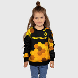 Свитшот детский Renault - gold gradient: символ сверху, цвет: 3D-черный — фото 2