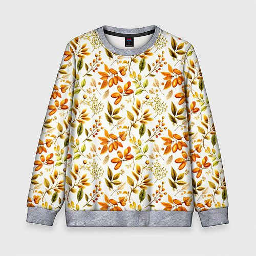 Детский свитшот Осенние листья и желуди / 3D-Меланж – фото 1