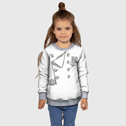 Свитшот детский Шеф поварской китель, цвет: 3D-меланж — фото 2