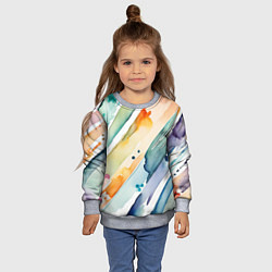 Свитшот детский Цветный акварельные мазки - нейросеть, цвет: 3D-меланж — фото 2