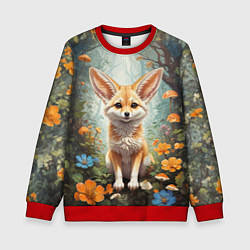 Свитшот детский Милый фенек, цвет: 3D-красный