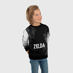 Свитшот детский Zelda glitch на темном фоне, цвет: 3D-черный — фото 2