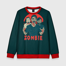 Свитшот детский Zombie - день мертвеца, цвет: 3D-красный