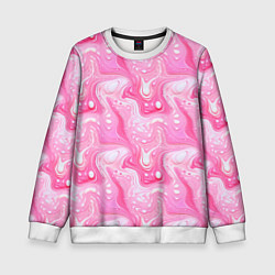 Свитшот детский Розовые разводы краски, цвет: 3D-белый