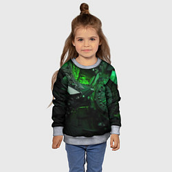 Свитшот детский Объемные зеленые абстракции, цвет: 3D-меланж — фото 2