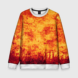 Свитшот детский Осенний пожар, цвет: 3D-белый