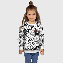 Свитшот детский Berserk tattoo mask, цвет: 3D-белый — фото 2