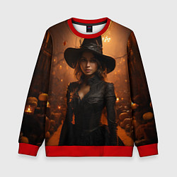 Свитшот детский Красивая ведьма, цвет: 3D-красный