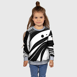 Свитшот детский Abstract black and white composition, цвет: 3D-меланж — фото 2