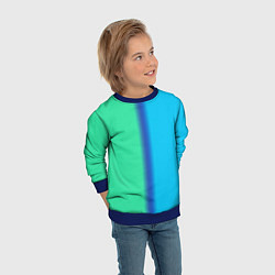 Свитшот детский Сине зелёный светлый градиент, цвет: 3D-синий — фото 2