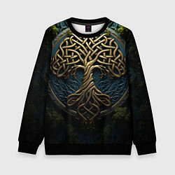 Свитшот детский Кельты: древо жизни, цвет: 3D-черный