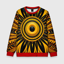Свитшот детский Желто-черный узор в африканском стиле, цвет: 3D-красный