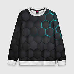 Свитшот детский Чёрный фон соты, цвет: 3D-белый