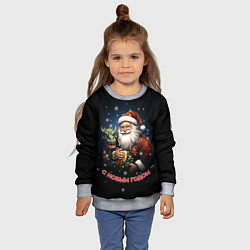 Свитшот детский Дед мороз с драконом, цвет: 3D-меланж — фото 2