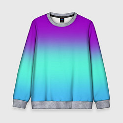 Детский свитшот Фиолетовый бирюзовый голубой неоновый градиент