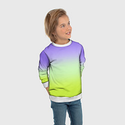 Свитшот детский Фиолетовый мятный и желто-зеленый градиент, цвет: 3D-белый — фото 2