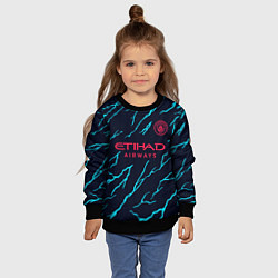 Свитшот детский Эрлинг Холланд Манчестер Сити форма 23-24 третья, цвет: 3D-черный — фото 2