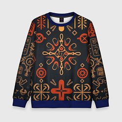 Свитшот детский Орнамент в славянском стиле, цвет: 3D-синий