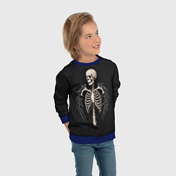 Свитшот детский Необычный скелет с крыльями, цвет: 3D-синий — фото 2