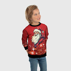 Свитшот детский Улыбчивый Санта, цвет: 3D-черный — фото 2