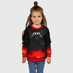Свитшот детский Анна в стиле Металлика - искры и огонь, цвет: 3D-красный — фото 2