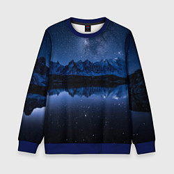 Детский свитшот Галактическая зимняя ночь в горах
