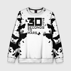 Свитшот детский 30 Second to mars buterfly, цвет: 3D-белый