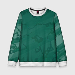 Свитшот детский Серо-зеленые разводы, цвет: 3D-белый