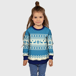 Свитшот детский Sweater with deer on a blue background, цвет: 3D-синий — фото 2