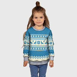 Свитшот детский Sweater with deer on a blue background, цвет: 3D-меланж — фото 2