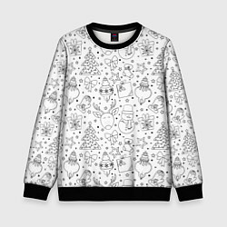 Детский свитшот Черно-белый новогодний патерн