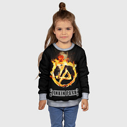 Свитшот детский Linkin Park - fire logo, цвет: 3D-меланж — фото 2