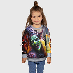 Свитшот детский Портрет ужасной восковой ведьмы, цвет: 3D-меланж — фото 2
