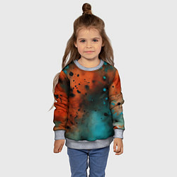 Свитшот детский Акварельные брызги в оранжевом, цвет: 3D-меланж — фото 2