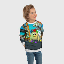 Свитшот детский Маленький Мальчик Чикен Ган, цвет: 3D-белый — фото 2