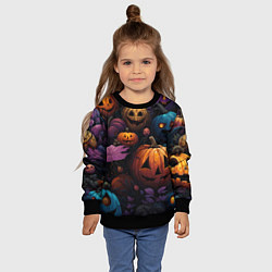 Свитшот детский Яркие тыквы, цвет: 3D-черный — фото 2