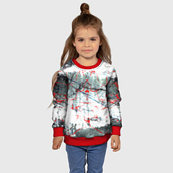 Свитшот детский Узоры на мраморе, цвет: 3D-красный — фото 2