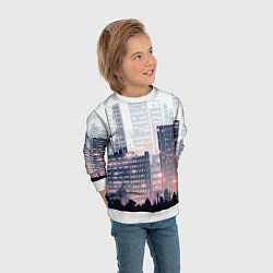 Свитшот детский Безмятежный город, цвет: 3D-белый — фото 2