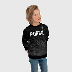 Свитшот детский Portal glitch на темном фоне посередине, цвет: 3D-черный — фото 2