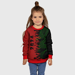 Свитшот детский Зеленый дракон - 2024, цвет: 3D-красный — фото 2