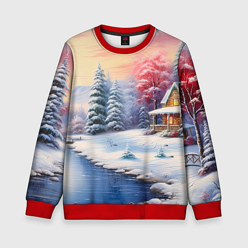 Детский свитшот Сказочная метель подарков / 3D-Красный – фото 1