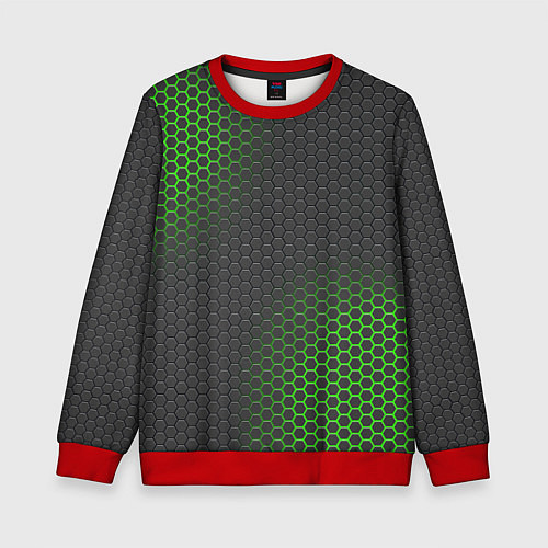 Детский свитшот Карбон с неоновой подсветкой / 3D-Красный – фото 1