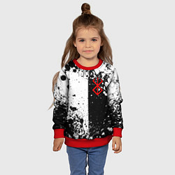 Свитшот детский Берсерк знак жертвы - черно-белые брызги, цвет: 3D-красный — фото 2