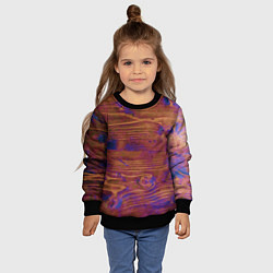 Свитшот детский Деревянная благородная текстура, цвет: 3D-черный — фото 2