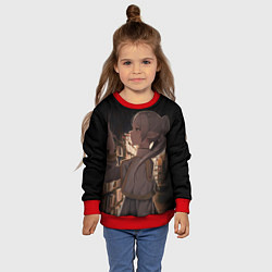 Свитшот детский Фрирен ставит книгу на полку, цвет: 3D-красный — фото 2