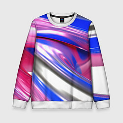 Свитшот детский Вязкая абстракция в фиолетовых оттенках, цвет: 3D-белый