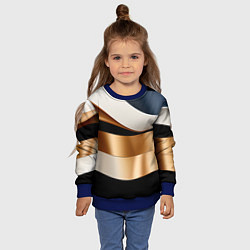 Свитшот детский Золотистые вставки абстракции, цвет: 3D-синий — фото 2